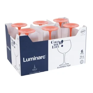 Luminarc Boîte De 6 Verres à Pied 70 Cl Mandarine Orange magasin en ligne france 6