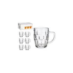 online boutique Wadiga Chopes à Bière En Verre Avec Poignées 520ml – Lot De 6 6