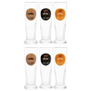 Paris Maisons Du Monde Chopes à Bière En Verre (x6) Et Support Imprimé 7