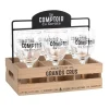 boutiqued en ligne Maisons Du Monde Coffret 6 Verres Et Support Coloris Noir Et Naturel 22