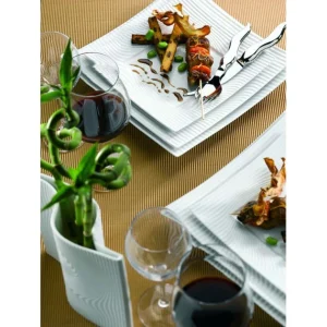 livraison la plus rapide Nouveau 🎉 FIN DE SERIE Assiette carrée plate Nara en Porcelaine 30 x 30 cm (x6) 💯 6