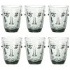 soldes pas cher Maisons Du Monde Gobelet Visage En Verre Teinté Gris – Lot De 6 13