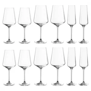 Livraison Standard/Rapide Leonardo Lot De 12 Verres à Vin Et Champagne En Verre Transparent 14