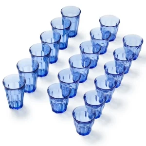 design à la mode Duralex Lot De 18 – Verre à Eau 25,31 Et 36 Cl En Verre Résistant Teinté Bleu 9