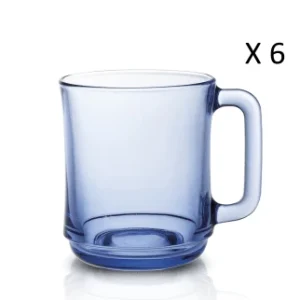 Réductions Duralex Lot De 6-Verre à Eau 25cl En Verre Trempé Résistant Teinté Bleu Marine 15