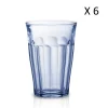 Nouveau Duralex Lot De 6-Verre à Cocktail 36cl En Verre Trempé Résistant Teinté Marine 5