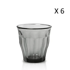 soldes pas cher Duralex Lot De 6 – Verre à Eau 25 Cl En Verre Trempé Résistant Teinté Gris 15