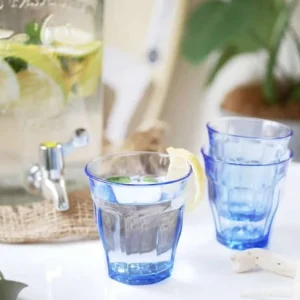 Réductions Duralex Lot De 6-Verre à Eau 25cl En Verre Trempé Résistant Teinté Bleu Marine 9