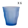 magasin Duralex Lot De 6-Verre à Eau 25cl En Verre Trempé Teinté Bleu Effet Givré 10