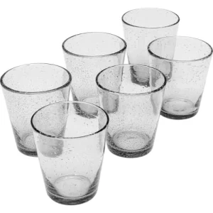 exclusivement disponibles Kare Design Lot De 6 – Verre à Eau En Verre Gris à Bulles 9