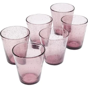 pas cher marque Kare Design Lot De 6 – Verre à Eau En Verre Rose à Bulles 9