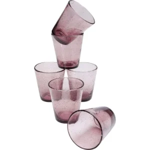 pas cher marque Kare Design Lot De 6 – Verre à Eau En Verre Rose à Bulles 11