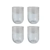 Maison Tilleul Set 4 Verres Gobelet Verre Pommelé Transparent à prix imbattables 7