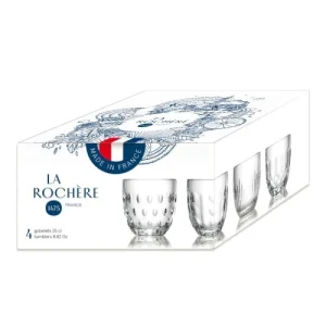 mode pas chere La Rochère Verre à Eau En Verre Transparent-l’unité- Set De 4 12