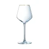 garantie de qualité Cristal D’Arques Verre à Pied Universal Bord Or 38cl – Lot De 4 13