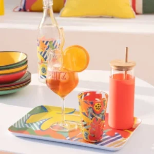 acheter Maisons Du Monde Verre à Spritz En Verre Imprimé Orange – Lot De 6 13