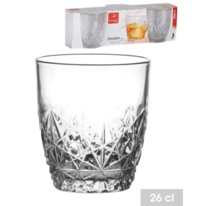 destockage Wadiga Verre à Whisky Avec Motifs 26cl – Lot De 3 9