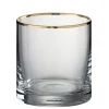 REMISE allant jusqu. Wadiga Verre à Whisky En Verre Transparent Et Liseré Doré 35cl 11