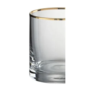 REMISE allant jusqu. Wadiga Verre à Whisky En Verre Transparent Et Liseré Doré 35cl 9