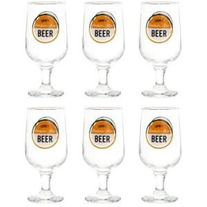 remise en ligne Maisons Du Monde Verres à Bière Avec Inscriptions Multicolores (x6) Support En Bois D’eucalyptus 6