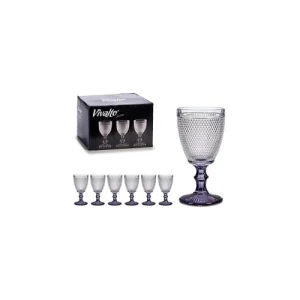 dernière tendance Wadiga Verres à Eau Pieds Anthracite Points 24cl – Lot De 6 6