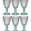 à prix imbattables Wadiga Verres à Vin Pieds Turquoise Points 33cl – Lot De 6 11