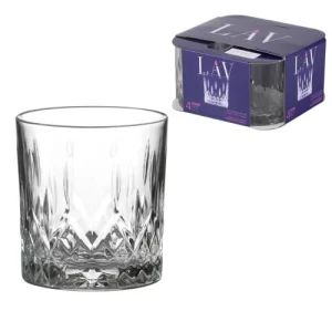 boutique paris Wadiga Verres à Whisky Avec Motifs Embossés 33cl – Lot De 4 9